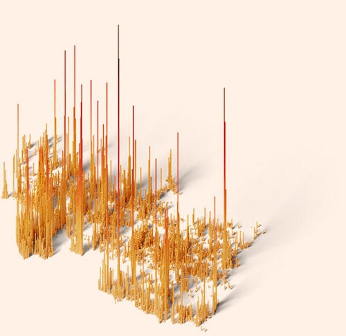 Population spike map of Uttarakhand in 1980