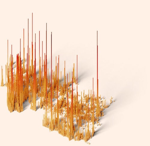 Population spike map of Uttarakhand in 1990