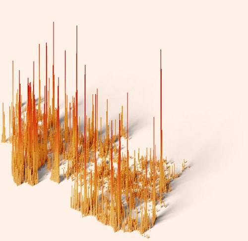 Population spike map of Uttarakhand in 1995