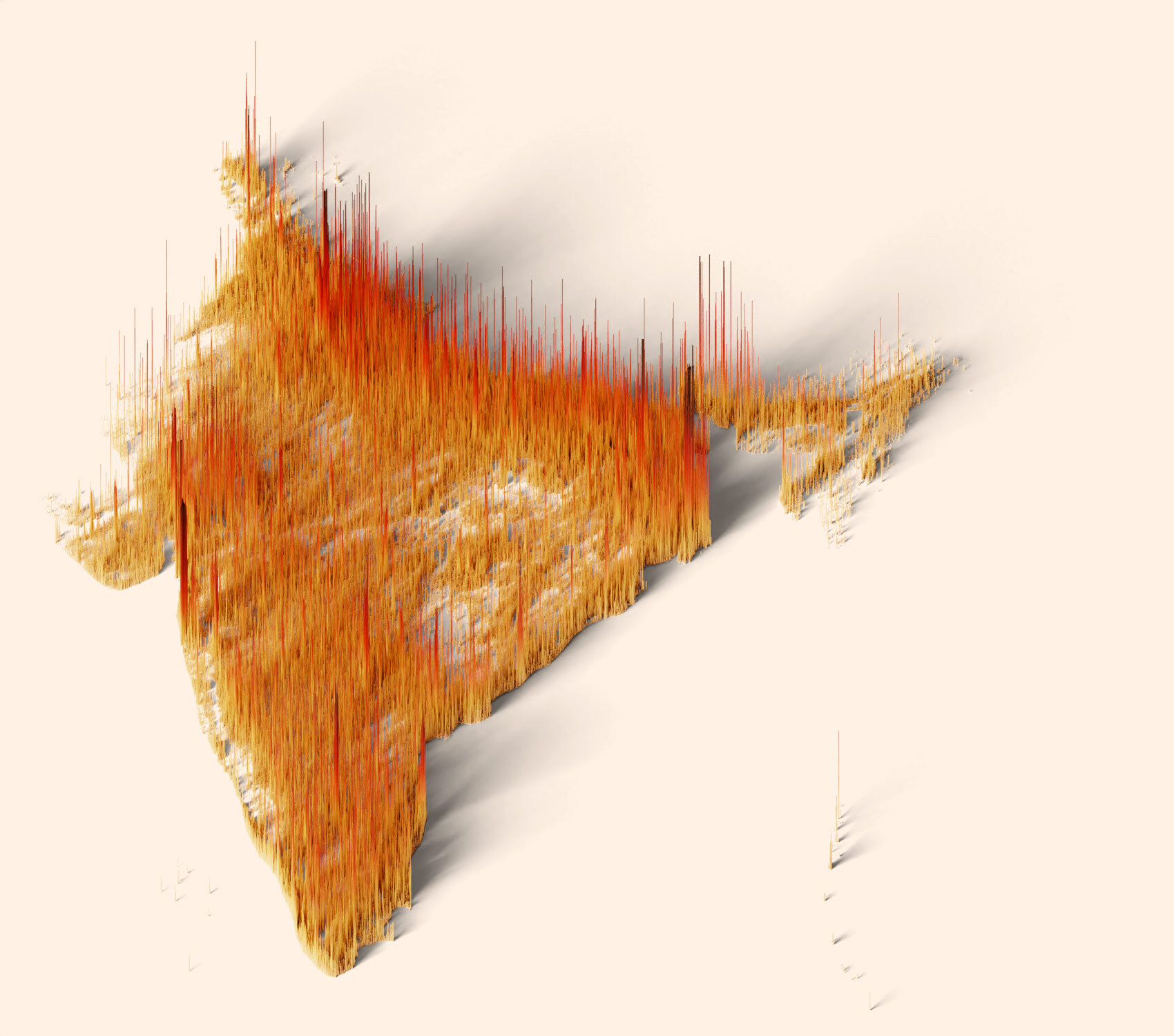 Population map of India in 1995