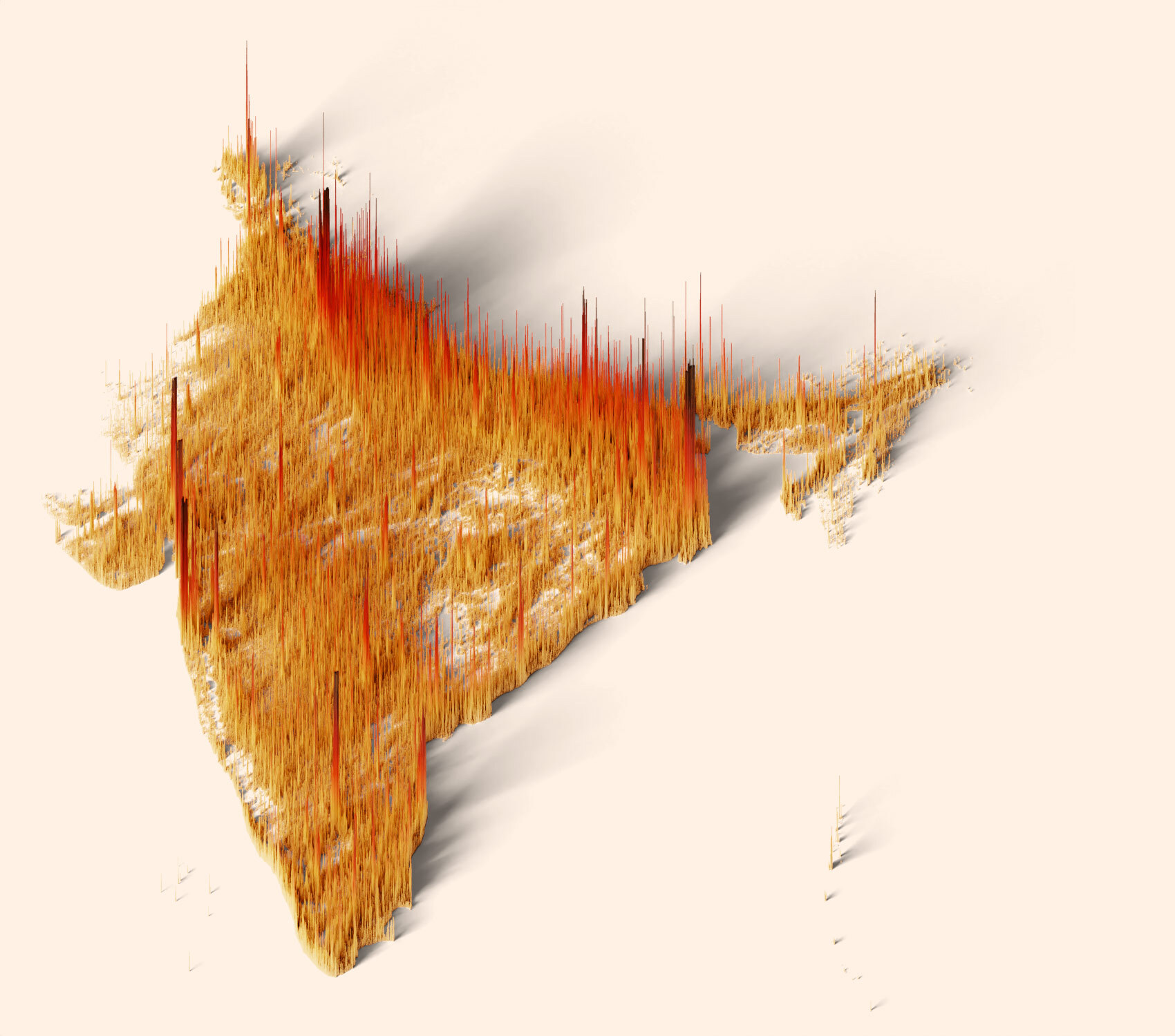 Population map of India in 2015