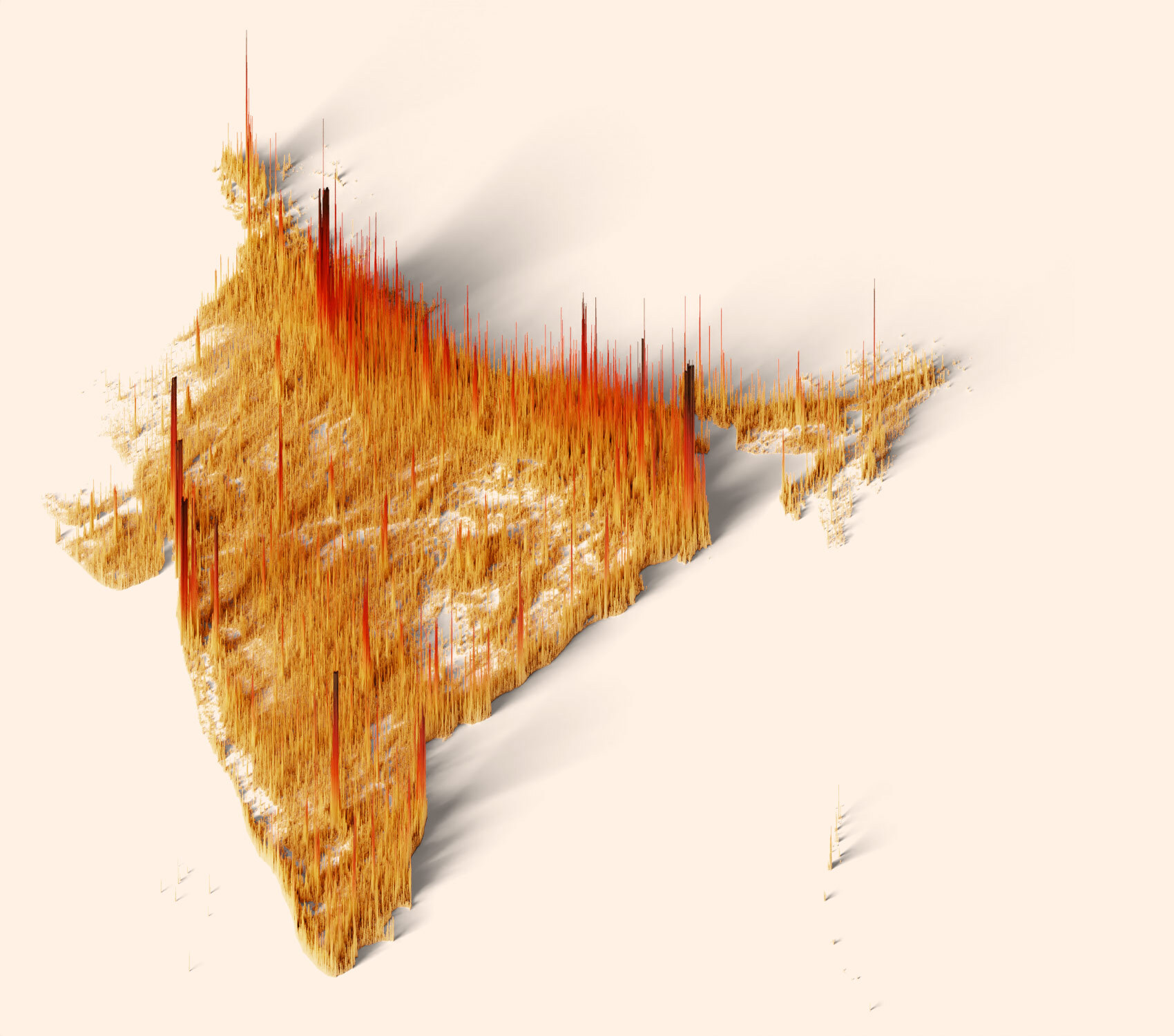 Population map of India in 2020