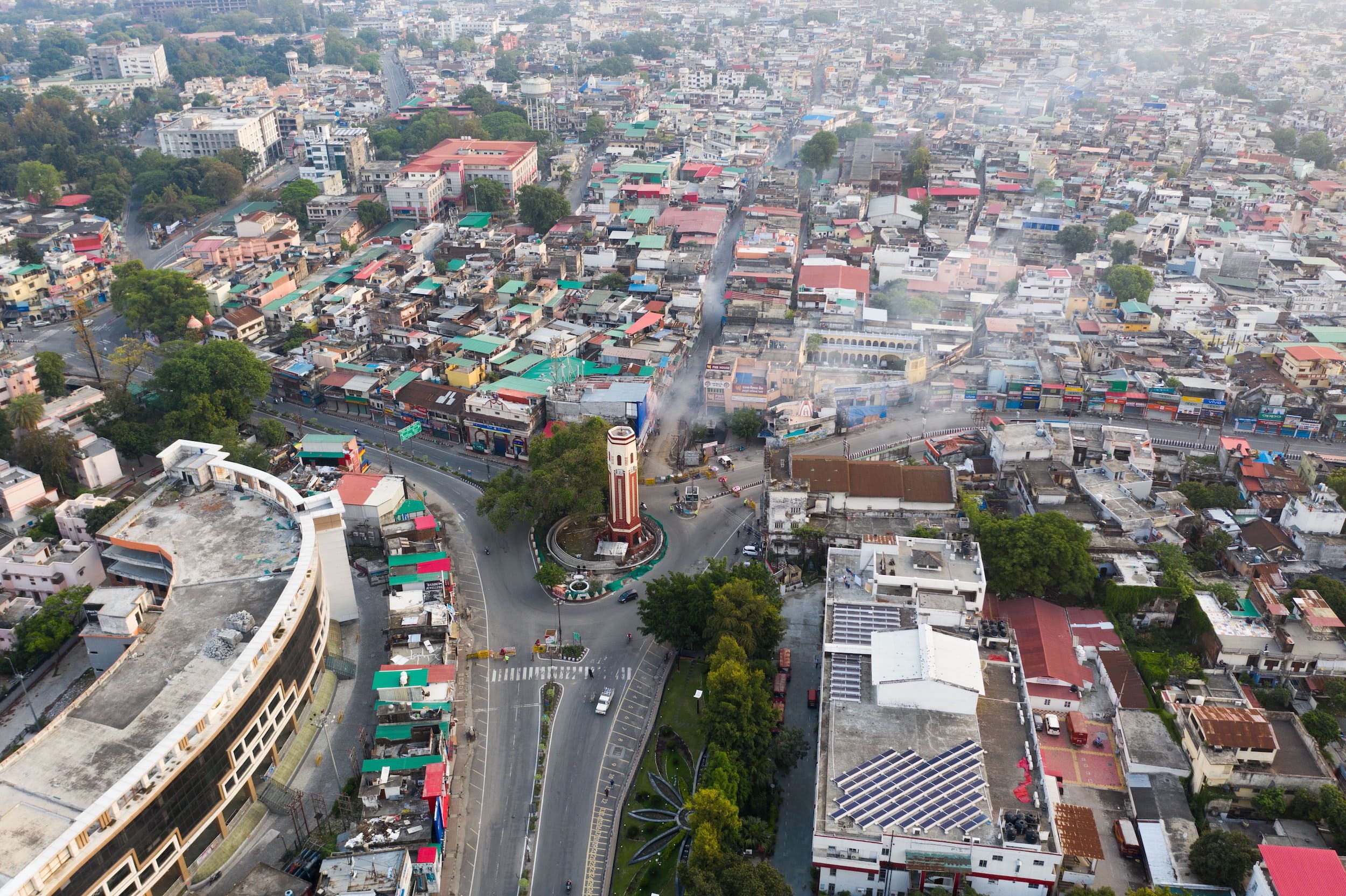 Aerial view of Dehradun, Uttarakhand
